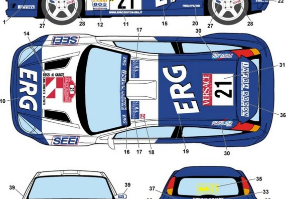 Ford Focus WRC (Ford Focus VRS) - drawings (drawings) of the car
